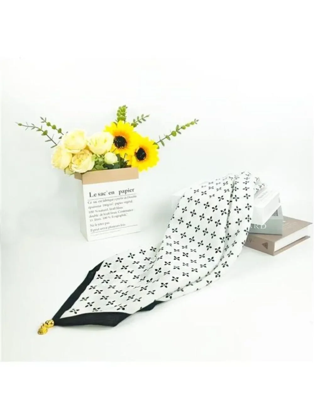 Lightweight Fashion Scarf for Women Classic Headscarf with Magnetic Clasp